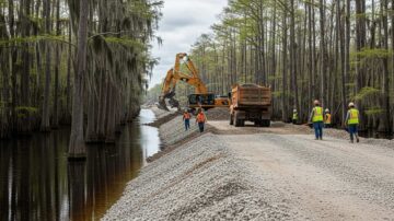 Строительство дорог на заболоченной местности